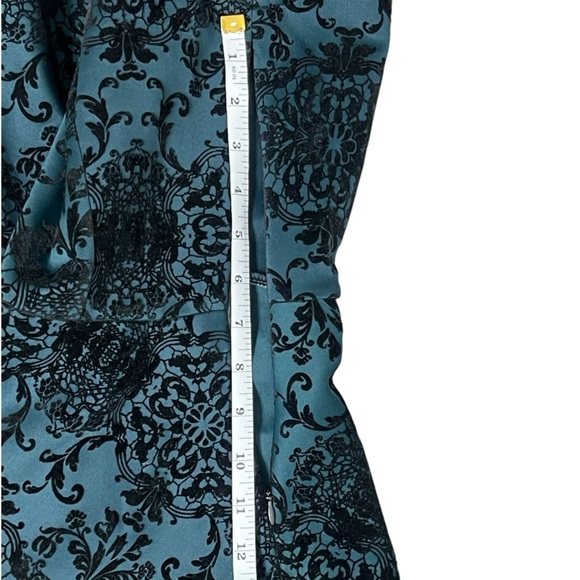 Three Pink Hearts A-Line Green & Black Sleeveless Dress - Size Small - Picture 10 of 13